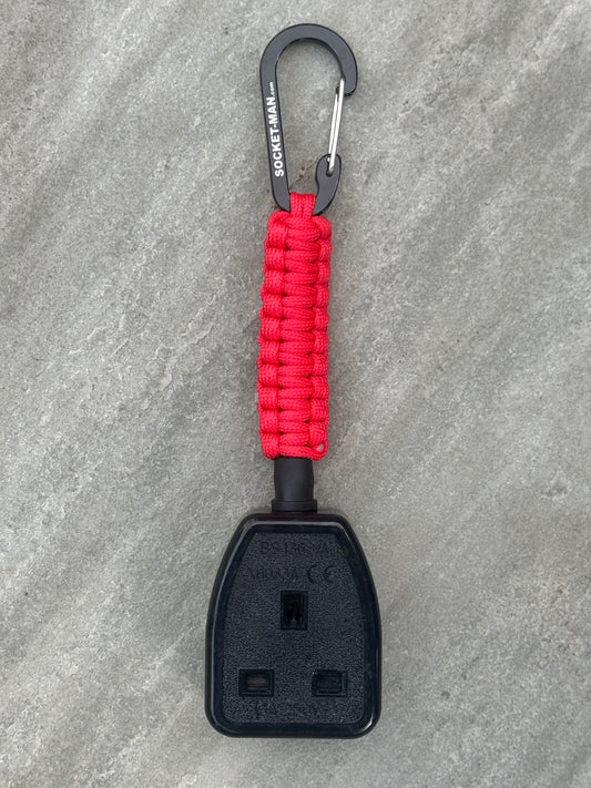 Socket Tester Holder, with paracord clip V1  (Red)