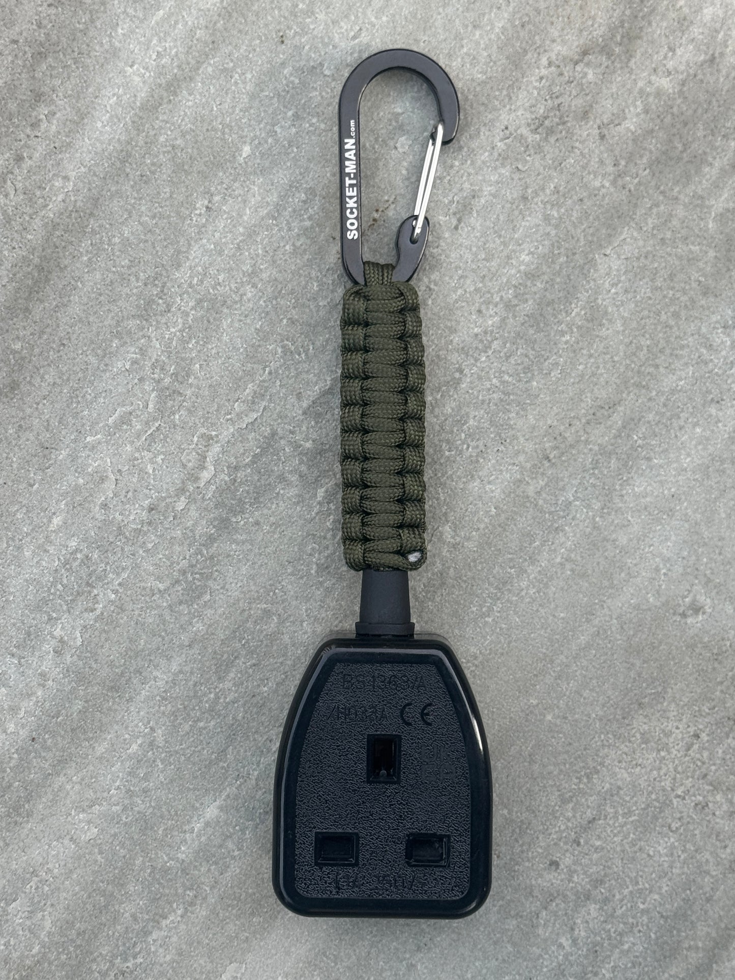 Socket Tester Holder, with paracord clip V1  (Dark Green)