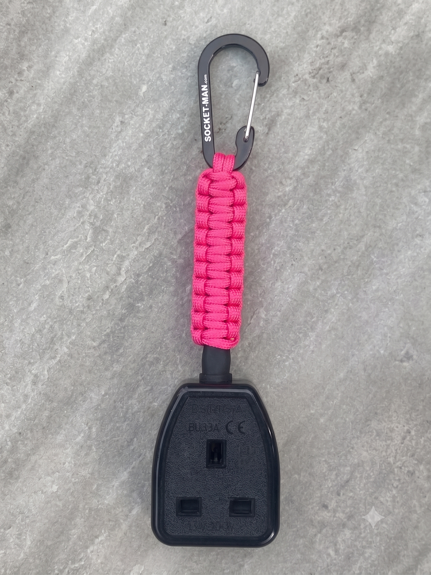 Socket Tester Holder, with paracord clip V1  (Pink)